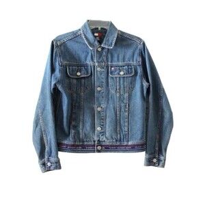 Vintage 90's Women's Size Large  Tommy Hilfiger Denim Trucker Style Jacket